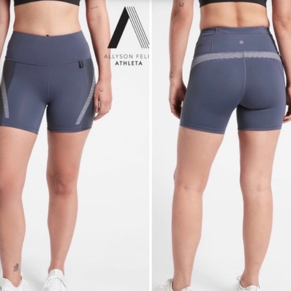 Allyson Felix x Athleta Legend Shortie shorts Medieval Violet